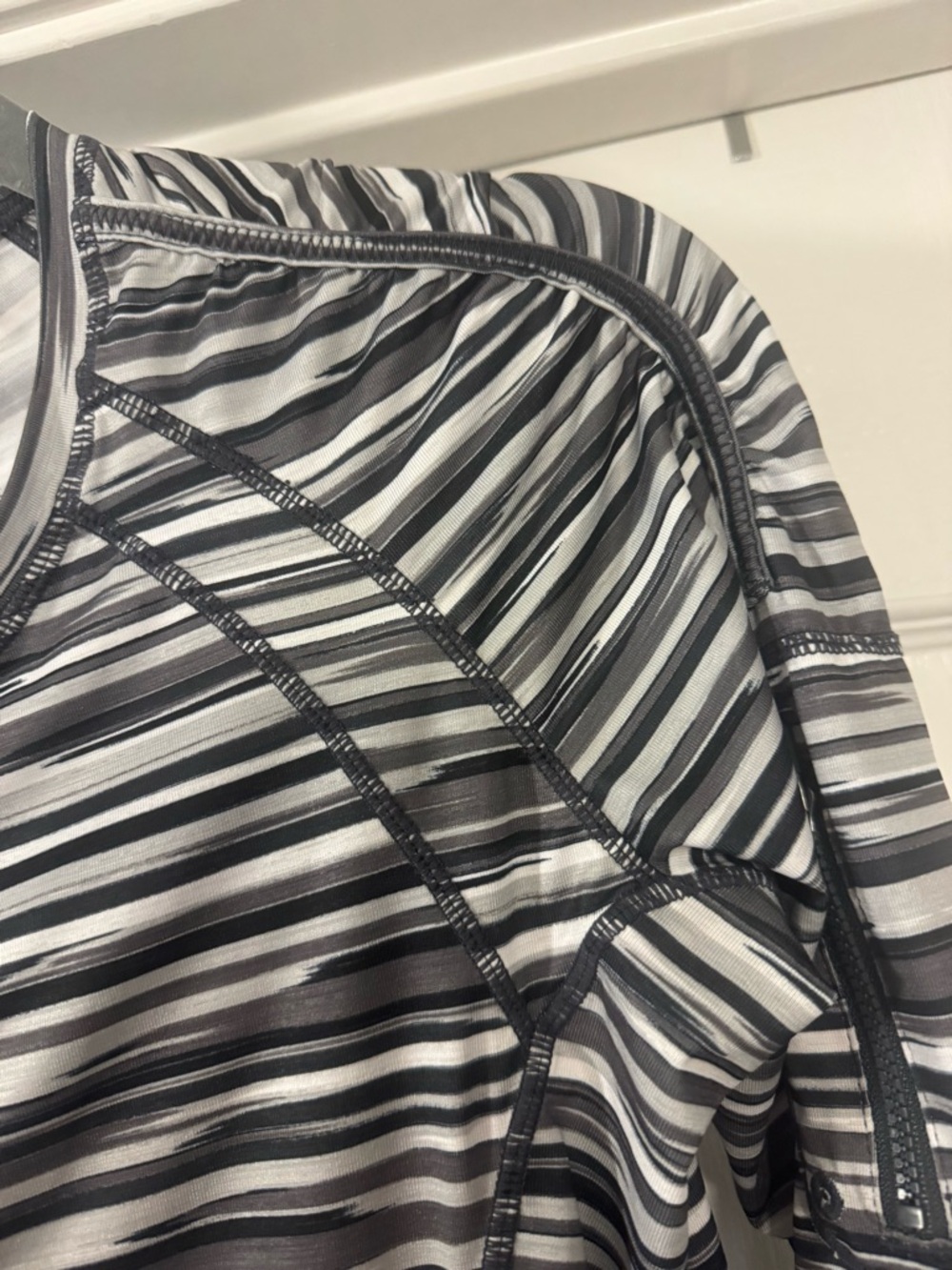 Athleta Black & White Striped Long-Sleeve  Shirt - Picture 8 of 14